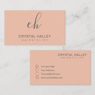 Carte De Visite Logo de coiffeur minimaliste écriture rose