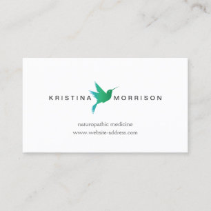 Carte De Visite Logo de colibri vert/bleu