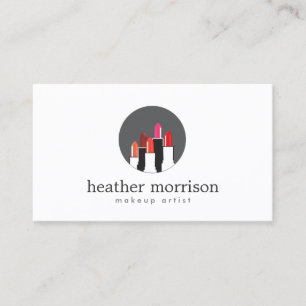 Carte De Visite Logo de collage de rouge à lèvres pour des