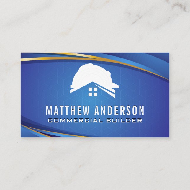 Carte De Visite Logo de collier bleu | Géométrique bleue (Devant)