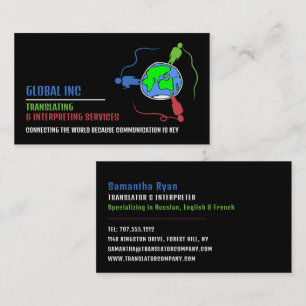 Carte De Visite Logo de communication, traducteur et interprète