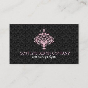 Carte De Visite Logo de conception de costume noir et rose