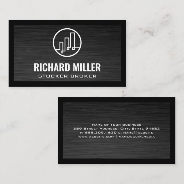 Carte De Visite Logo de construction | Courtier en actions | Finan (Devant / Derrière)