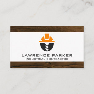 Carte De Visite Logo de construction   Découpe en bois