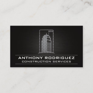 Carte De Visite Logo de construction en acier   Grue de constructi