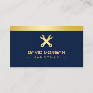 Carte De Visite Logo De Construction Handyman Marine Et Or