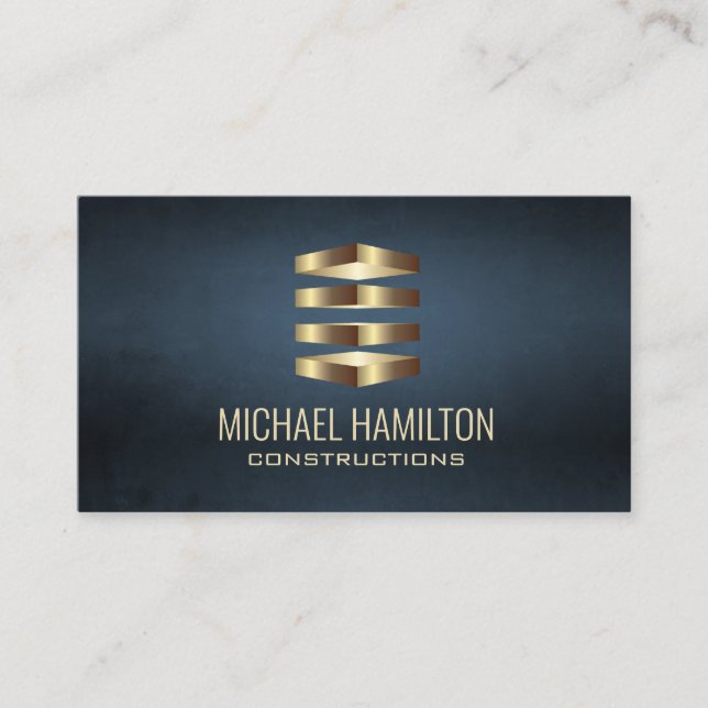 Carte De Visite Logo de construction immobilière simple profession (Devant)