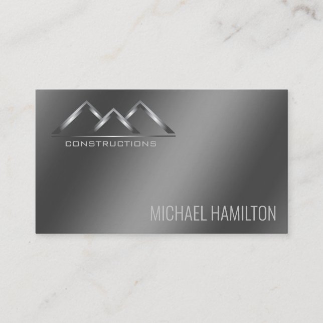 Carte De Visite Logo de construction immobilière simple profession (Devant)