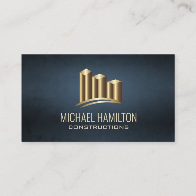 Carte De Visite Logo de construction immobilière simple profession (Devant)