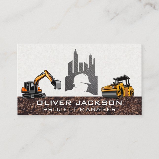 Carte De Visite Logo de construction | Machines lourdes (Devant)