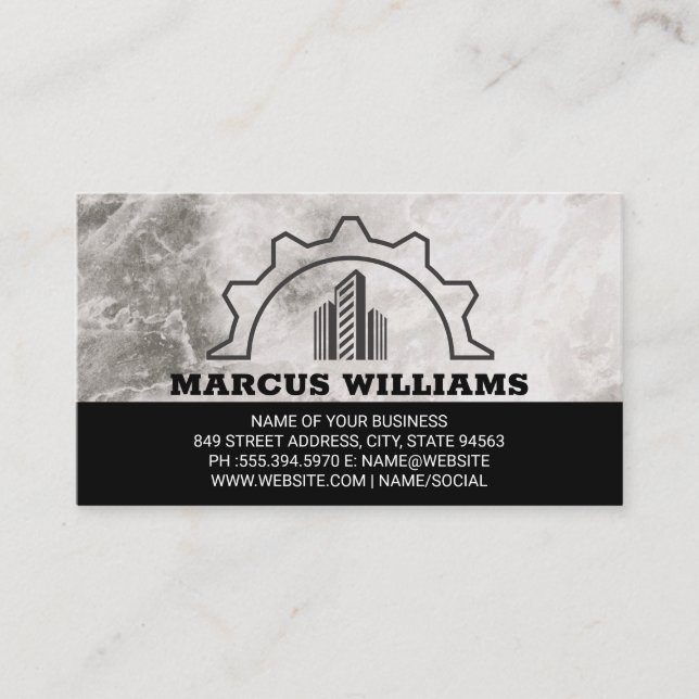 Carte De Visite Logo de construction | Marbre (Devant)