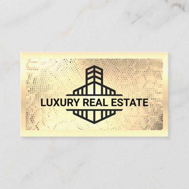 Carte De Visite Logo de construction | Métallique d'or (Devant)