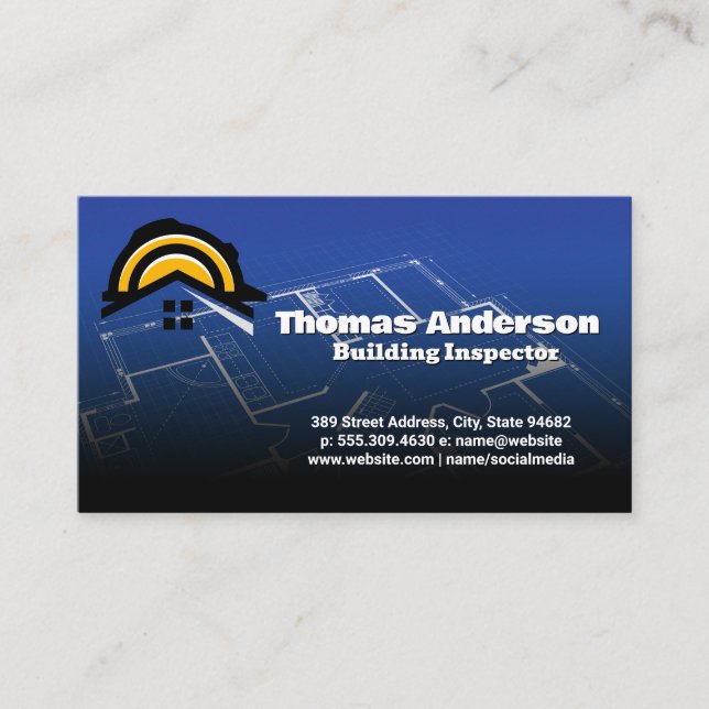 Carte De Visite Logo de construction | Plan directeur (Devant)