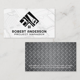 Carte De Visite Logo de construction   Plan directeur   Acier
