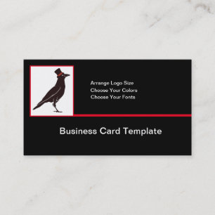 Carte De Visite Logo de Corbeau - Logo de Corbeau d'Oiseau Noir
