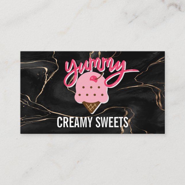 Carte De Visite Logo de crème glacée Yummy (Devant)