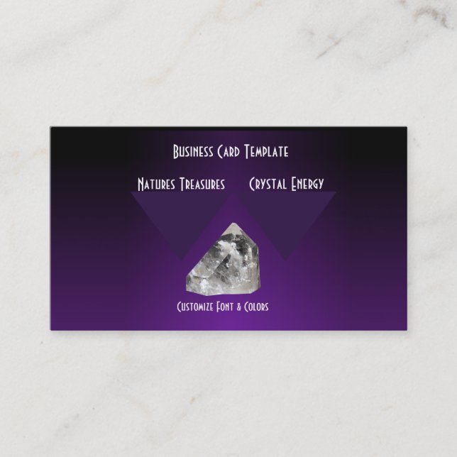Carte De Visite Logo de cristaux de guérison violet (Devant)