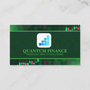 Carte De Visite Logo de croissance financière   Actions   Investis
