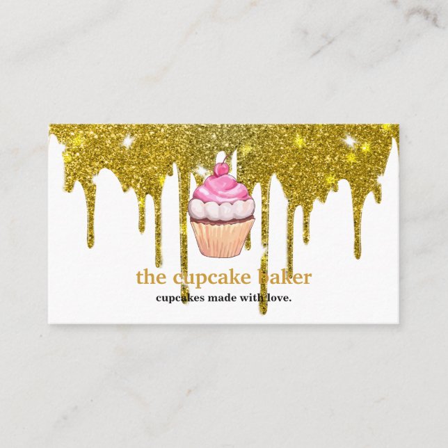 Carte De Visite Logo de cupcake moderne Bakery Chef cuisinier Conf (Devant)