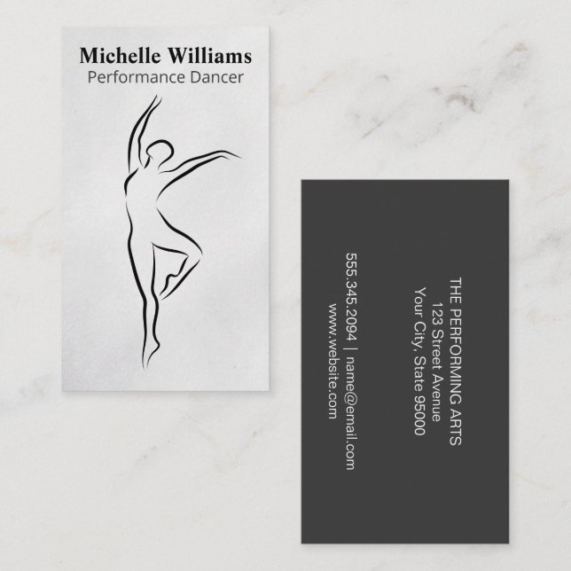 Carte De Visite Logo de danse de performance artistique (Devant / Derrière)