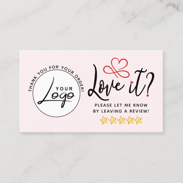 Carte De Visite Logo de demande de révision simple (Devant)