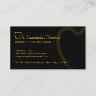 Carte De Visite Logo de dentisterie jaune noir simple dents