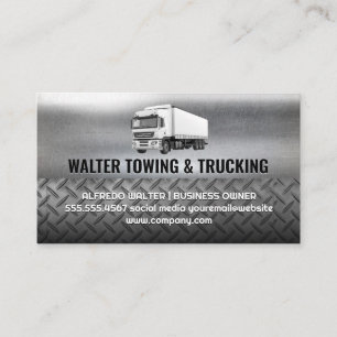 Carte De Visite Logo de déplacement du semi-camion blanc   Acier m