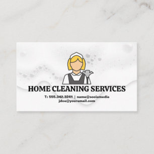 Carte De Visite Logo de femme de ménage Services d'hôtel