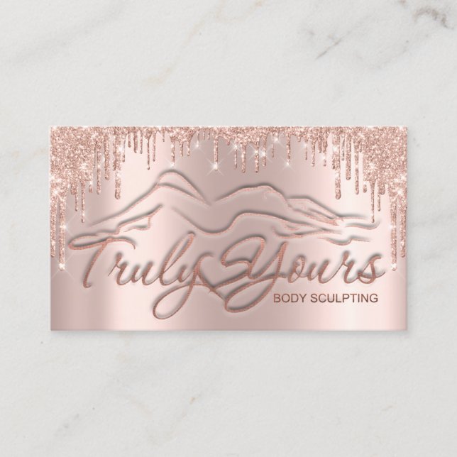 Carte De Visite Logo de fermeture du corps Rose de médias sociaux  (Devant)