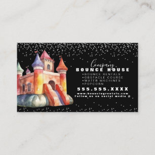 Carte De Visite Logo de fête de maison rebondissante aquarelle 
