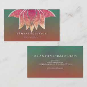 Carte De Visite Logo de fleur de lotus élégant Yoga