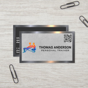 Carte De Visite Logo de formation personnelle   Code QR d'aptitude