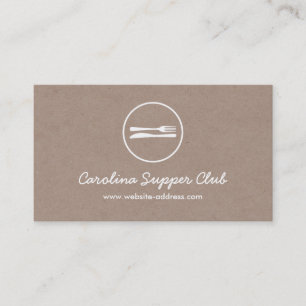 Carte De Visite LOGO de FOURCHETTE et de COUTEAU sur l'effet de