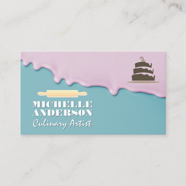 Carte De Visite Logo de gâteau | Épingle de roulement | Froid (Devant)