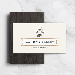 Carte De Visite Logo de gâteau vintage à plusieurs niveaux en ivoi