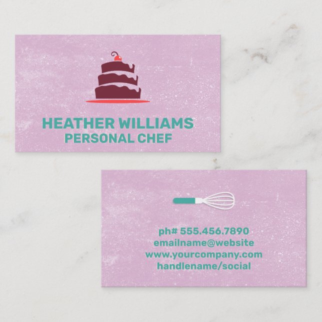 Carte De Visite Logo de gâteau | Whisk (Devant / Derrière)