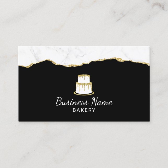 Carte De Visite Logo de gâteaux Boulangerie Chef pâtissier Trendy  (Devant)
