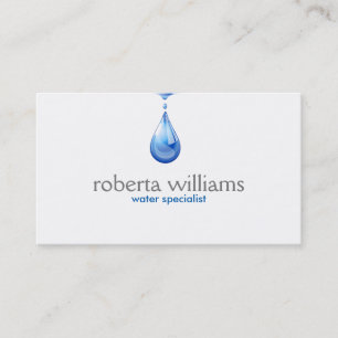 Carte De Visite Logo de gouttelettes d'eau bleue