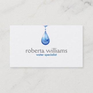 Carte De Visite Logo de gouttelettes d'eau bleue