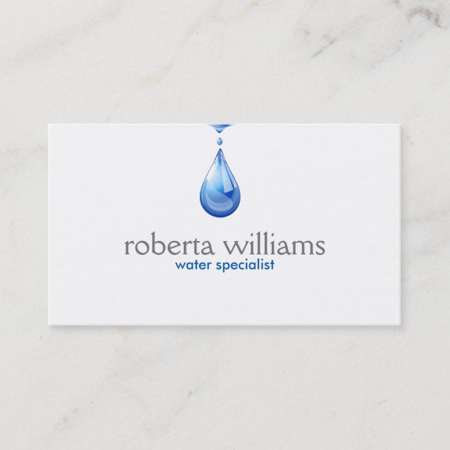 Carte De Visite Logo de gouttelettes d'eau bleue (Devant)