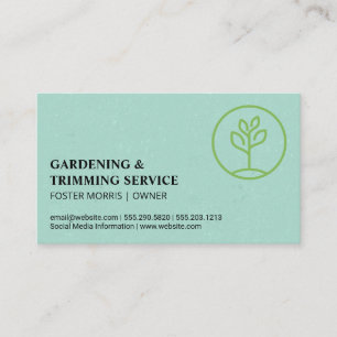 Carte De Visite Logo de jardinage Plante qui germe
