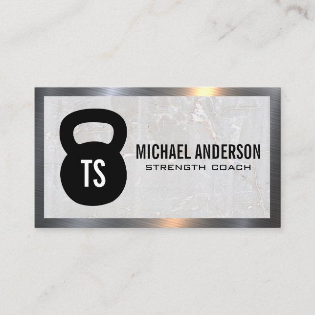 Carte De Visite Logo de Kettle Bell | Béton | Métal (Devant)