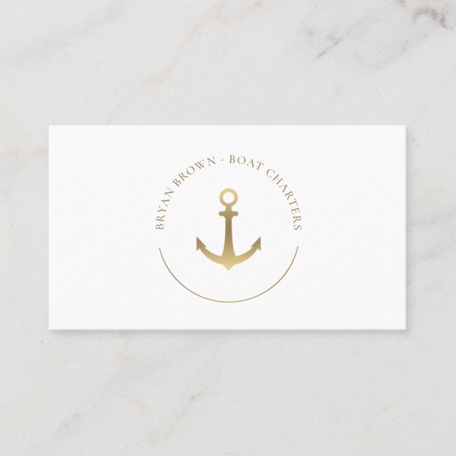 Carte De Visite Logo de la Ancre aurifère marine (Devant)
