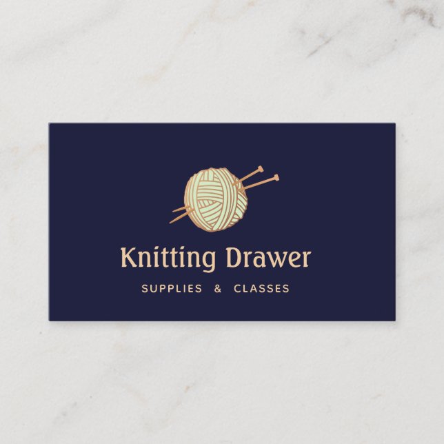Carte De Visite Logo de la boule de tricot Crochet (Devant)