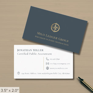 Carte De Visite Logo de la boussole du cabinet comptable