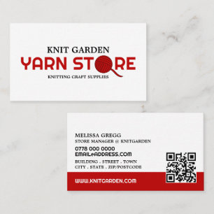Carte De Visite Logo de la boutique en fils rouges, magasin de Tri