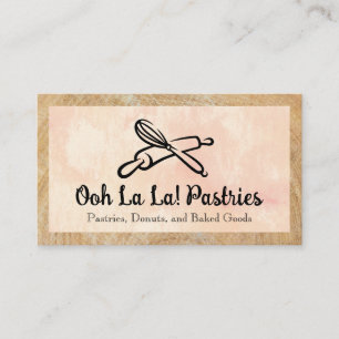Carte De Visite Logo de la broche à rouleaux Whisk   Boulangerie