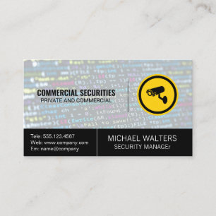 Carte De Visite Logo de la caméra de sécurité   Arrière - plan de 