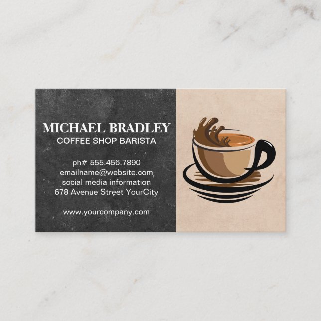Carte De Visite Logo de la coupe de café (Devant)