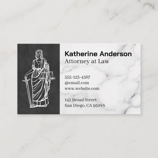Carte De Visite Logo de la justice aveugle | Droit (Devant)